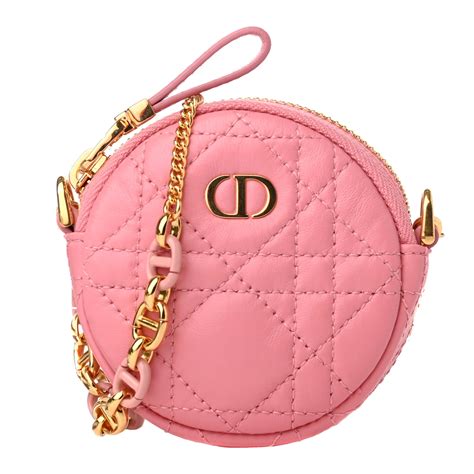 mini dior caro round pouch|Mini Dior Caro Round Pouch Peach Blossom Pink Cannage .